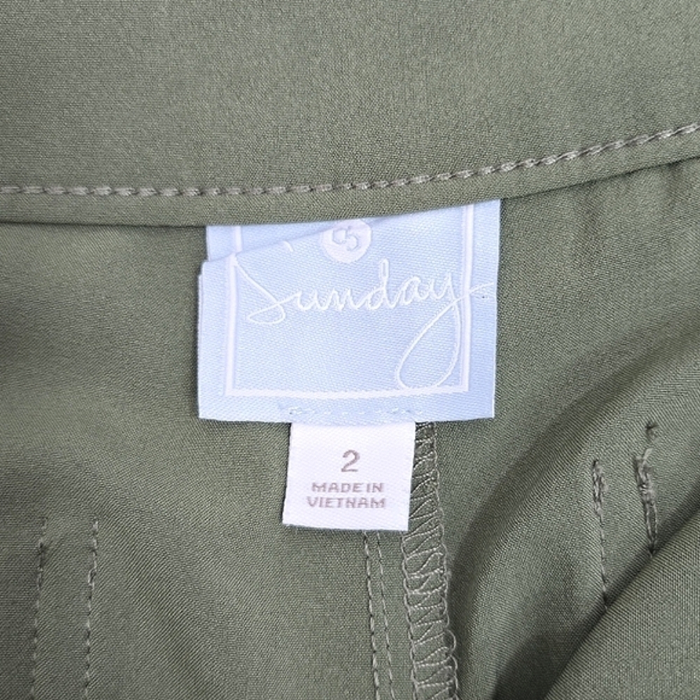 CL🚨 Sunday Green Jogger Pants Size 2 Ruched Hem - Picture 2 of 13